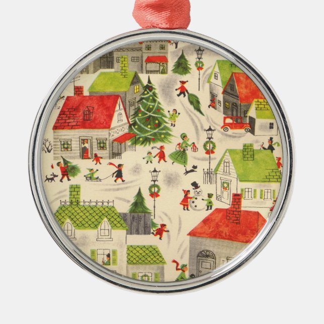 Adorno Metálico Pequeño pueblo del navidad (Frente)