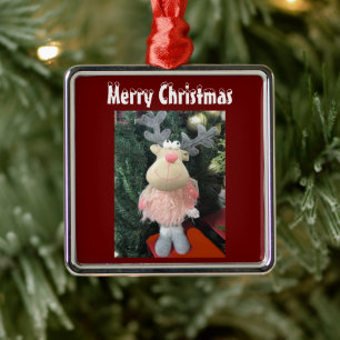 ADORNO METÁLICO **PEQUEÑO REINDEDOR DE "MISS"** NAVIDAD