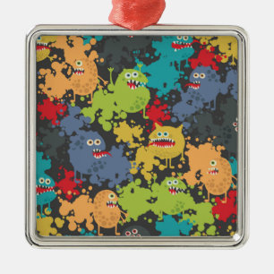 Adorno Metálico Pequeños monstruos graciosos