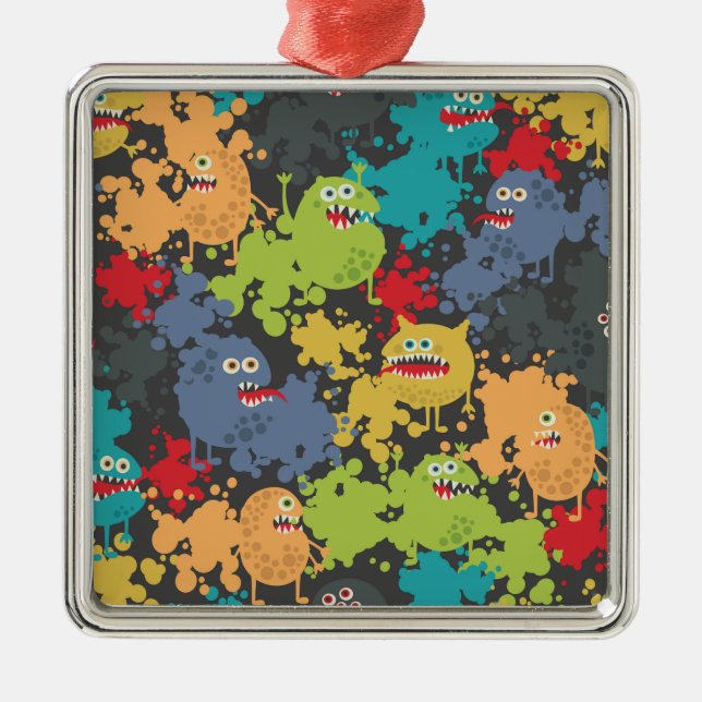 Adorno Metálico Pequeños monstruos graciosos (Frente)