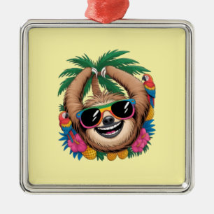 Adorno Metálico Perezoso Tropical Kawaii – Vibraciones Veraniegas 