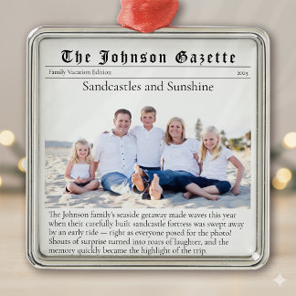 Adorno Metálico Periódico Family Vacation Photo Keepsake
