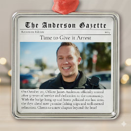 Adorno Metálico Periódico Keepsake de retiro policial