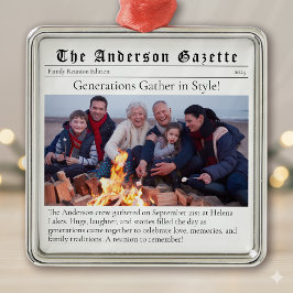 Adorno Metálico Periódico Keepsake de Reunión Familiar