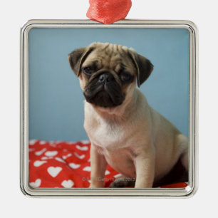 Adorno Metálico Perrito del corazón del barro amasado