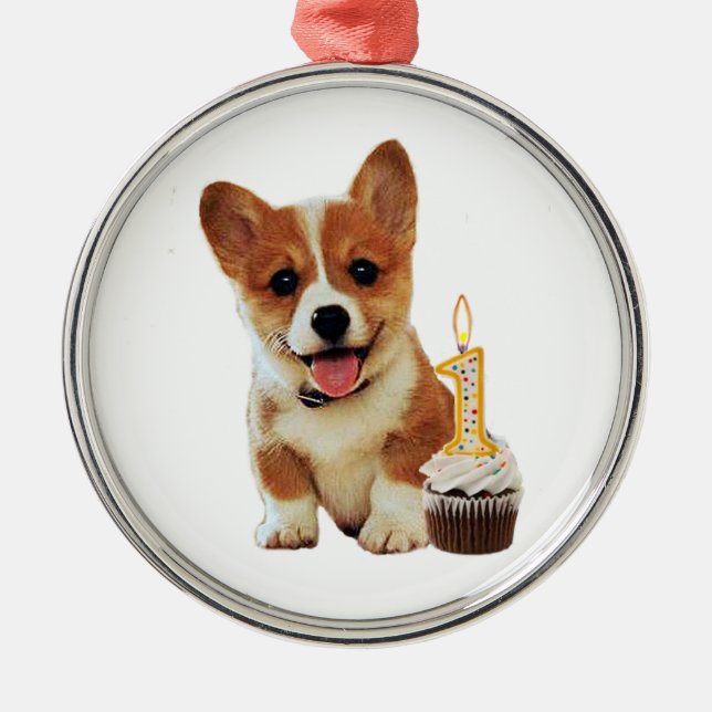 Adorno Metálico Perrito del Corgi y primera magdalena del (Frente)