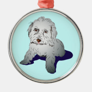 Adorno Metálico Perrito lindo de Maltipoo