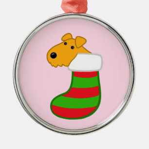 Adorno Metálico Perrito lindo del dibujo animado en el navidad que