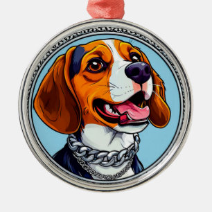 Adorno Metálico Perro beagle lindo