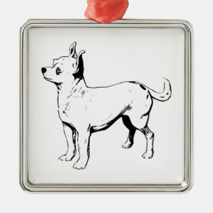 Adorno Metálico Perro casero de la chihuahua