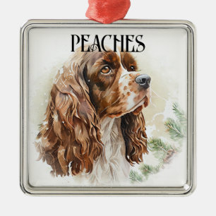ADORNO METÁLICO PERRO COCKER SPANIEL DE ACRÉLICA DE FIESTAS
