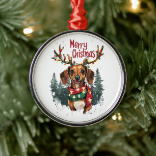 Adorno Metálico Perro Cute Dachshund