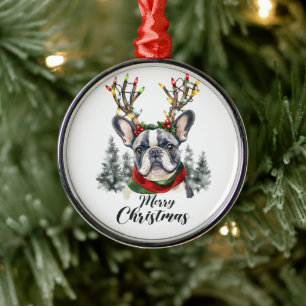 Adorno Metálico Perro de Bulldog francés lindo