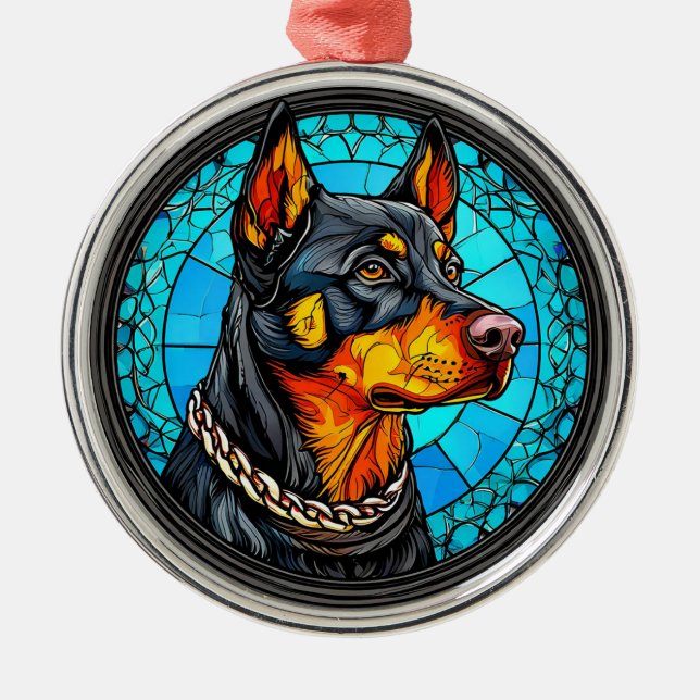 Adorno Metálico perro doberman (Frente)