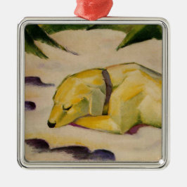 Adorno Metálico Perro en la Nieve (por Franz Marc)