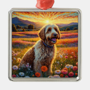 Adorno Metálico perro Golden Doodle