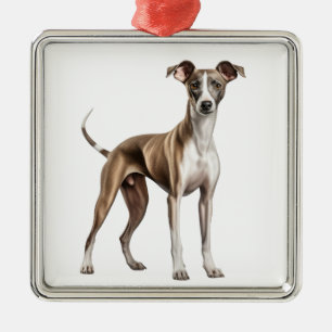 ADORNO METÁLICO PERRO GREYHOUND ITALIANO NEGRO Y BLANCO