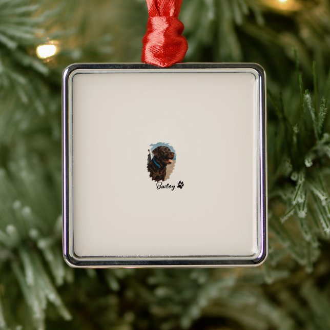 Adorno Metálico Perro Labrador de chocolate lindo - Bailey | Regal (Árbol)