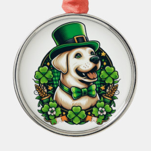 Adorno Metálico Perro lindo del Día de San Patricio