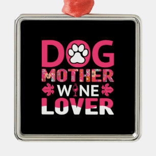 Adorno Metálico Perro Madre Wine Lover