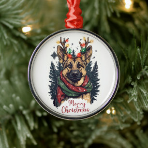 Adorno Metálico Perro pastor alemán lindo