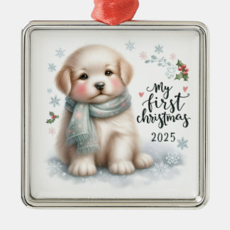 ADORNO METÁLICO PERRO PERRITO ADORABLE PARA MI PRIMER NAVIDAD