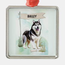 Perro personalizado de acuarela Husky Siberiano