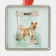 Perro personalizado de acuarela Norwegian Buhund