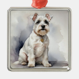 ADORNO METÁLICO PERRO PUPPY SCHNAUZER HERMOSO