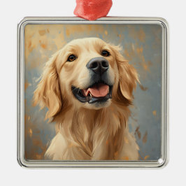 ADORNO METÁLICO PERRO RETRIEVER DORADO AMARILLO PRECIOSO