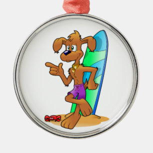 ADORNO METÁLICO PERRO SURFER