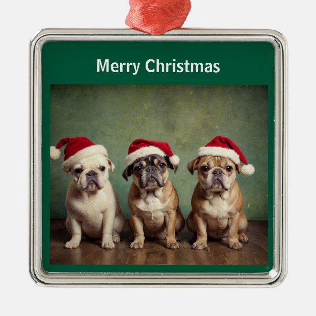 Adorno Metálico Perros de navidad de Cute Merry (Frente)