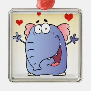 Adorno Metálico Personaje de dibujos animados feliz del elefante
