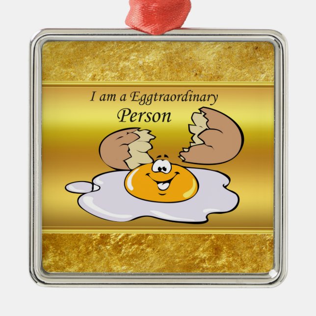 Adorno Metálico personaje de dibujos animados huevo frito con gran (Frente)