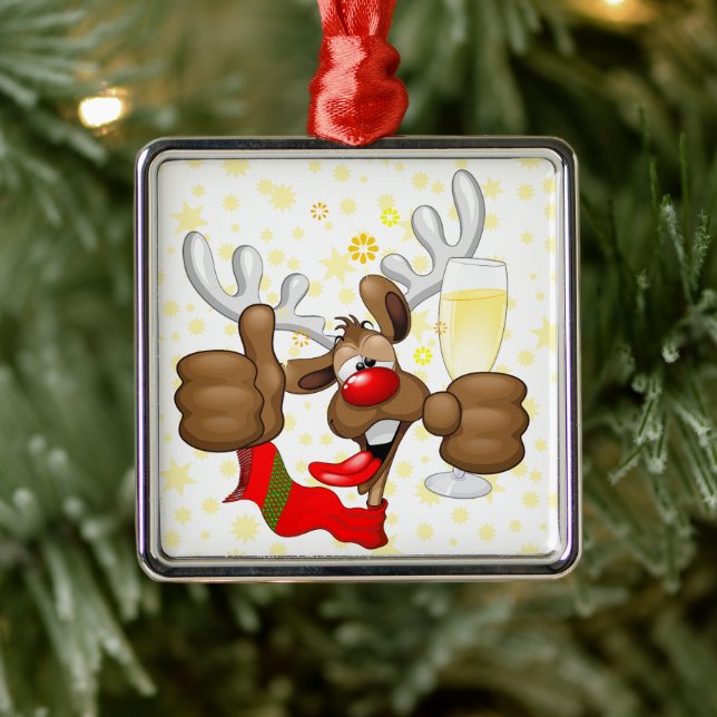 Adorno Metálico Personaje de Navidades divertidos renos ebrios (Árbol)