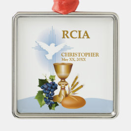 Adorno Metálico Personaliza, Felicitaciones RCIA Sacramento Católi