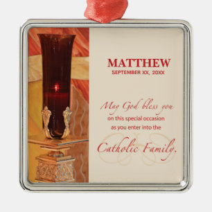 Adorno Metálico Personaliza, RCIA Felicitaciones, Católico, Rojo