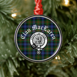 Adorno Metálico Personalizable Clan MacLaren Escudo Badge & Tartan