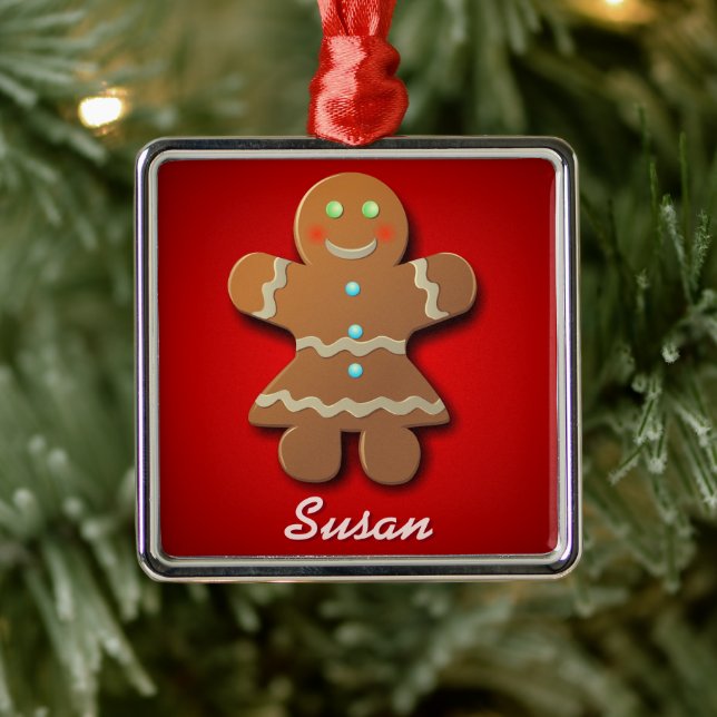 Adorno Metálico Personalizable Gingerbread Cookie (Árbol)