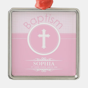 Adorno Metálico Personalizable, Rosa Bautizo de Niña Hija de Dios