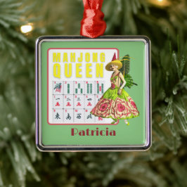 Adorno Metálico Personalizada la reina Kitschy Mahjong