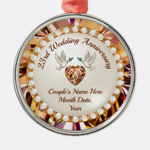 Adorno Metálico Personalizado, 23 años Boda Aniversario presente