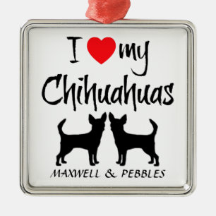 Adorno Metálico Personalizado amo a mis Chihuahuas
