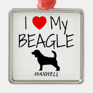 Adorno Metálico Personalizado Amo Mi Beagle
