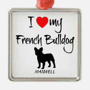 Adorno Metálico Personalizado Amo Mi Bulldog Francés