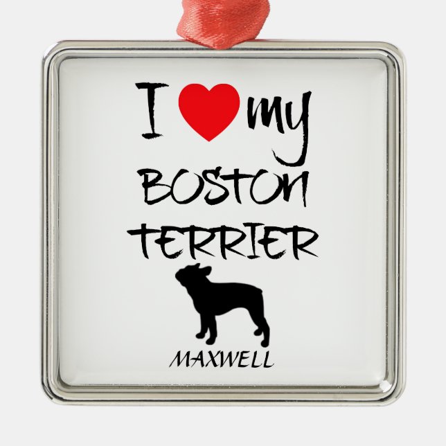 Adorno Metálico Personalizado Amo Mi Terrible Boston (Frente)