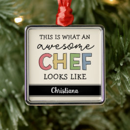 Adorno Metálico Personalizado Awesome Chef Gifts | Mejor Chef Cada