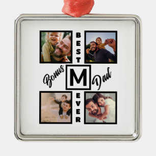 Adorno Metálico Personalizado Bono moderno papá Stepdad 4 Collage 