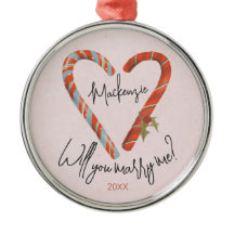 Personalizado Candy Cane Heart Navidades Compromis
