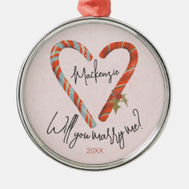 Adorno Metálico Personalizado Candy Cane Heart Navidades Compromis
